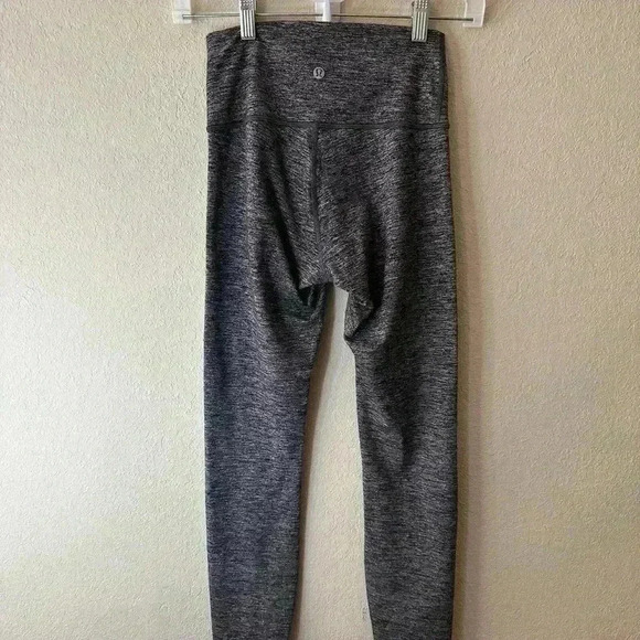 Lululemon Wunder Under Hi-Rise Tight 25" Heathered Black Sz 4 - Picture 2 of 4